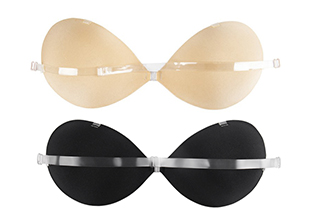 Seamless Edge Adhesive Invisible Bra With Transparent Strap