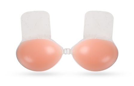 Strapless front closure sticky silicone bra for large breasts