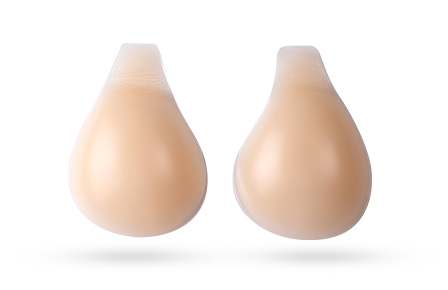 Spoon type sticky strapless brown beige color silicone bra